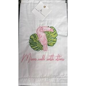 8 Oak Lane Toucan "Mixes Well With Others" Set Of 2 Bar Tea Towels New #1256
